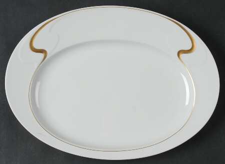 Gold Ribbon 11" Oval Serving Platter