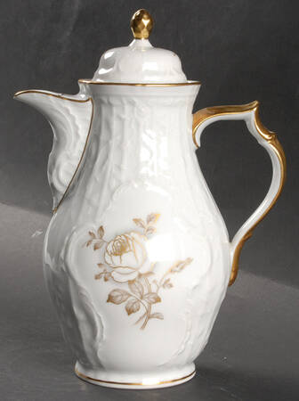 Gold Rose Coffee Pot & Lid