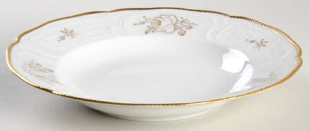 Gold Rose Rim Soup Bowl