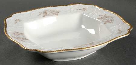 Gold Rose 9" Square Vegetable Bowl