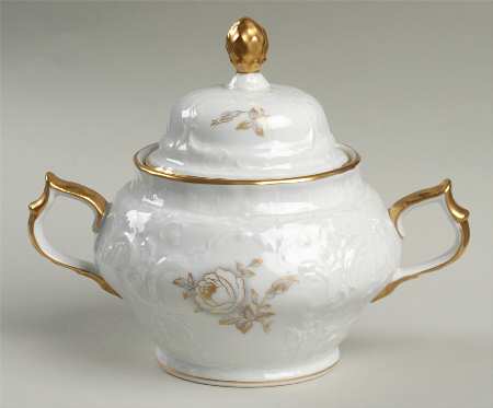 Gold Rose Sugar Bowl & Lid