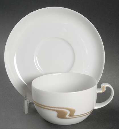 Gold Structure Flat Cup & Saucer Set