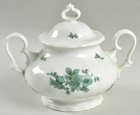 Green Bloom (No Trim) Sugar Bowl & Lid