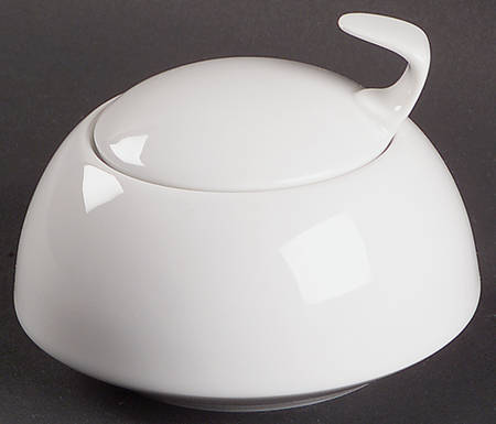 Gropius White Sugar Bowl & Lid