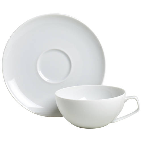 Gropius White Flat Cup & Saucer Set