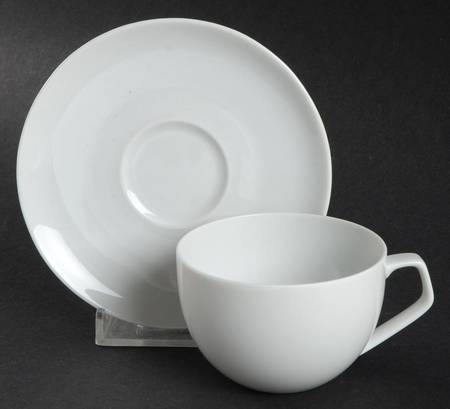 Gropius White Flat Demitasse Cup & Saucer Set