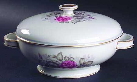 Gray Dawn Gold Round Covered Vegetable