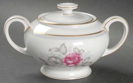 Gray Dawn Gold Sugar Bowl & Lid