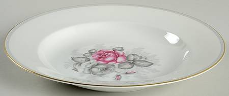 Gray Dawn Gold Large Rim Soup Bowl