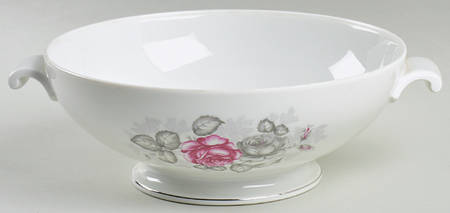 Gray Dawn Platinum (Gray Band) Round Vegetable No Lid