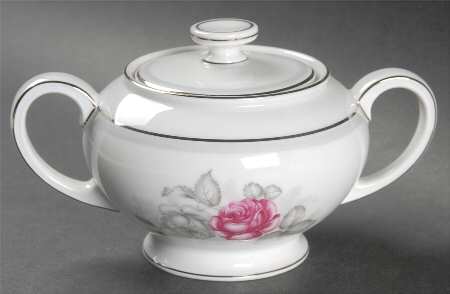 Gray Dawn Platinum (Gray Band) Sugar Bowl & Lid