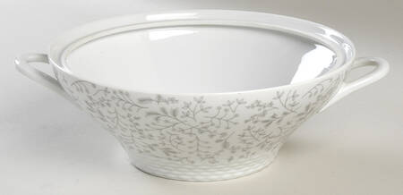 Gray Fern Round Vegetable No Lid