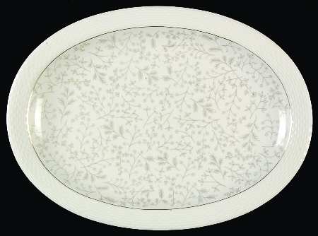 Gray Fern 14" Oval Serving Platter