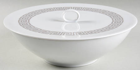 Greek Key Round Covered Vegetable-Uses RV9 as Base+CVLRV9
