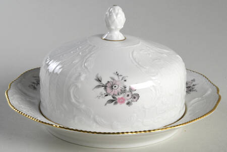 Grey Rose Round Covered Butter