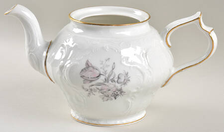 Grey Rose Small Teapot No Lid