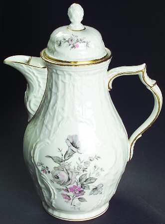 Grey Rose Coffee Pot & Lid
