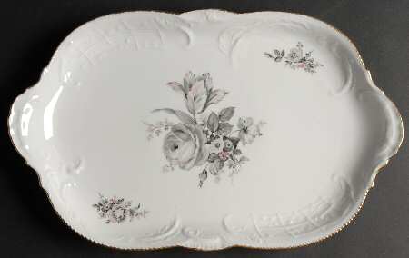Grey Rose 15" Oval Serving Platter