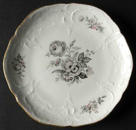 Grey Rose Coupe Salad Plate