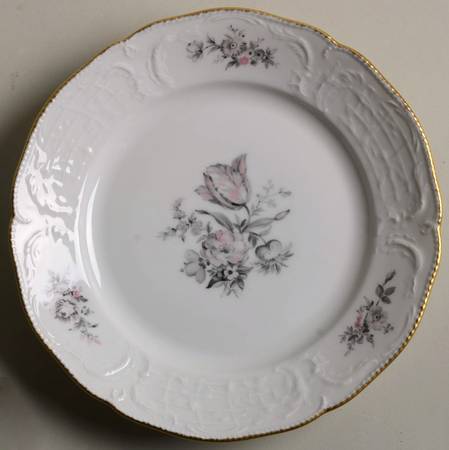 Grey Rose Dessert/Pie Plate