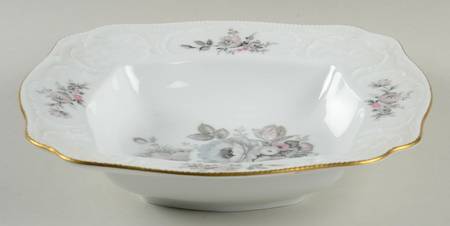 Grey Rose 9" Square Vegetable Bowl