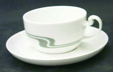 Grey Structure Flat Cup & Saucer Set