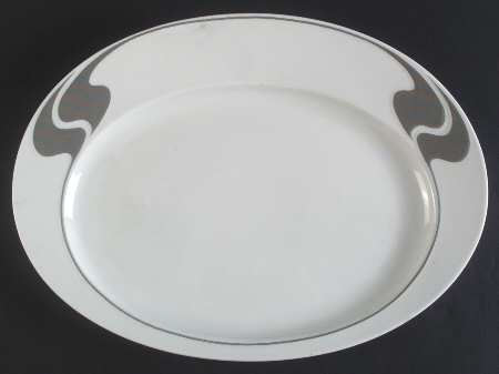 Grey Structure 15" Oval Serving Platter