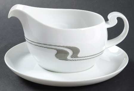 Grey Structure Gravy Boat & Underplate