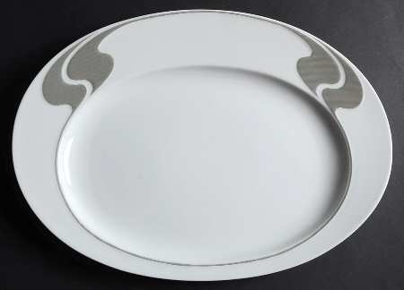 Grey Structure 13" Oval Serving Platter