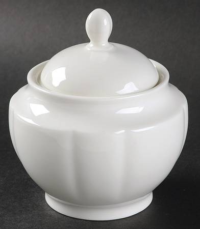 Grace White Sugar Bowl & Lid