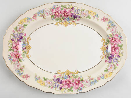 Gwendolyn (Yellow or Yellow & Red Scrolls) 12" Oval Serving Platter