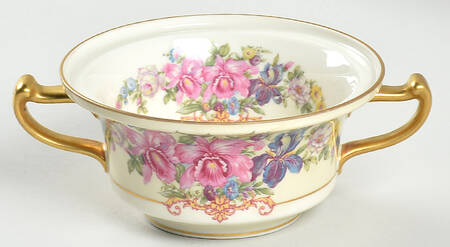 Gwendolyn (Yellow or Yellow & Red Scrolls) Sugar Bowl No Lid