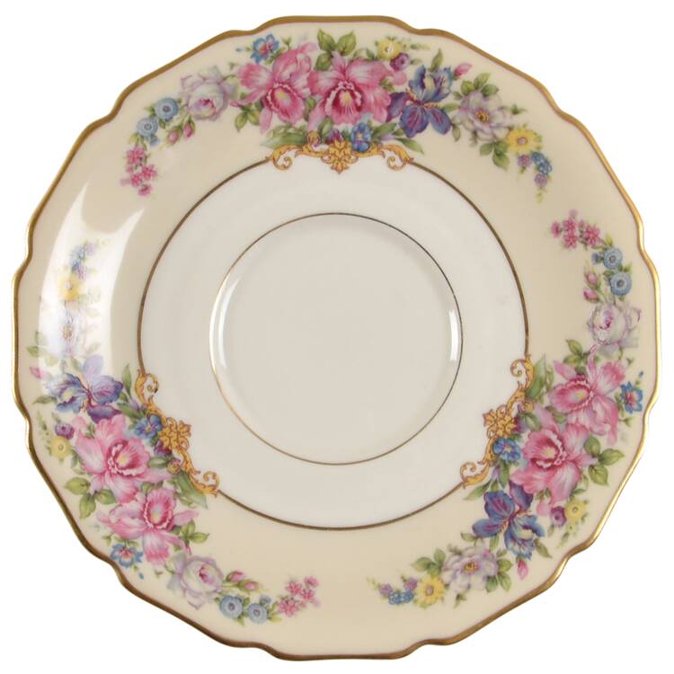 Gwendolyn (Yellow or Yellow & Red Scrolls) Saucer for Footed Cup