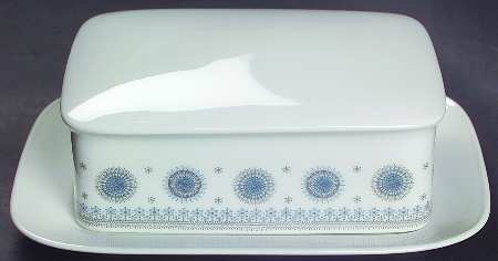 Ice Blossom Rectangular Covered Butter