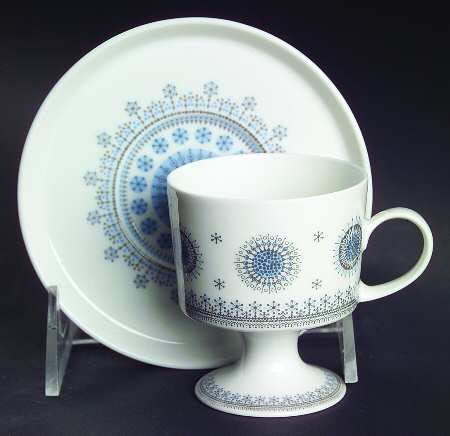 Ice Blossom Footed Demitasse Cup & Saucer Set