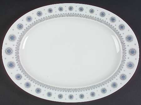 Ice Blossom 15" Oval Serving Platter