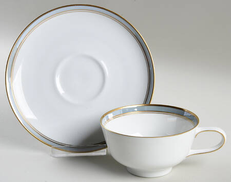 Ice Blue Flat Cup & Saucer Set
