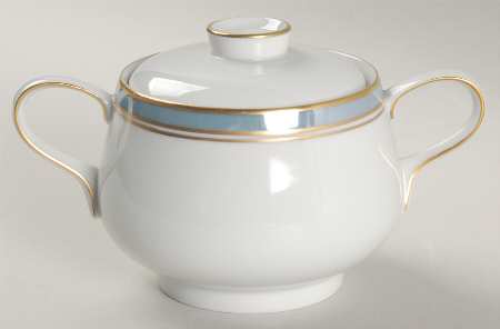 Ice Blue Sugar Bowl & Lid