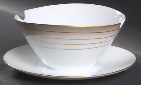 Iris (Classic Modern) Gravy Boat with Attached Underplate