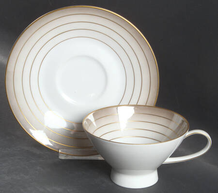 Iris (Classic Modern) Footed Cup & Saucer Set