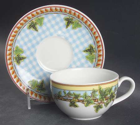 Ivy Leaves Passion FLat Cup & Saucer Set (R  IVLP)