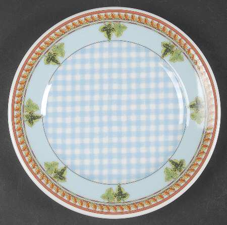 Ivy Leaves Passion Blue Bread & Butter Plate