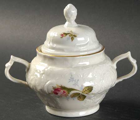 Ivory Rose Sugar Bowl & Lid