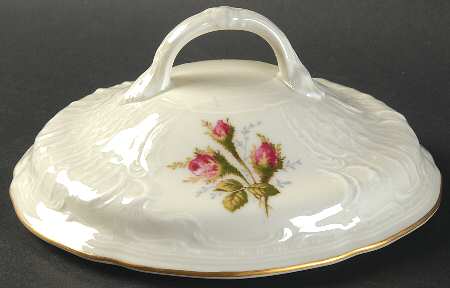 Ivory Rose Lid for Round Vegetable