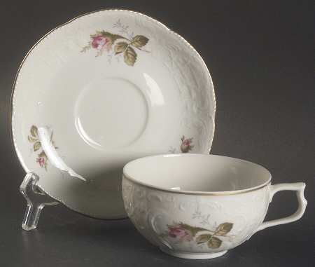 Ivory Rose Flat Cup & Saucer Set
