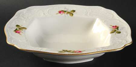 Ivory Rose 9" Square Vegetable Bowl