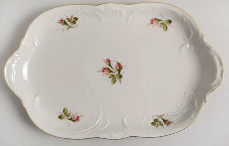 Ivory Rose 15" Oval Serving Platter