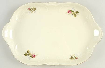 Ivory Rose 13" Oval Serving Platter
