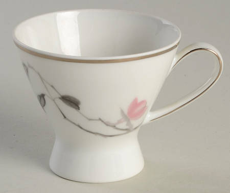 Japanese Quince (Platinum Trim) Footed Demitasse Cup