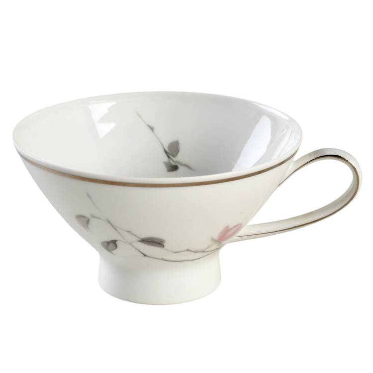 Japanese Quince (Platinum Trim) Footed Cup
